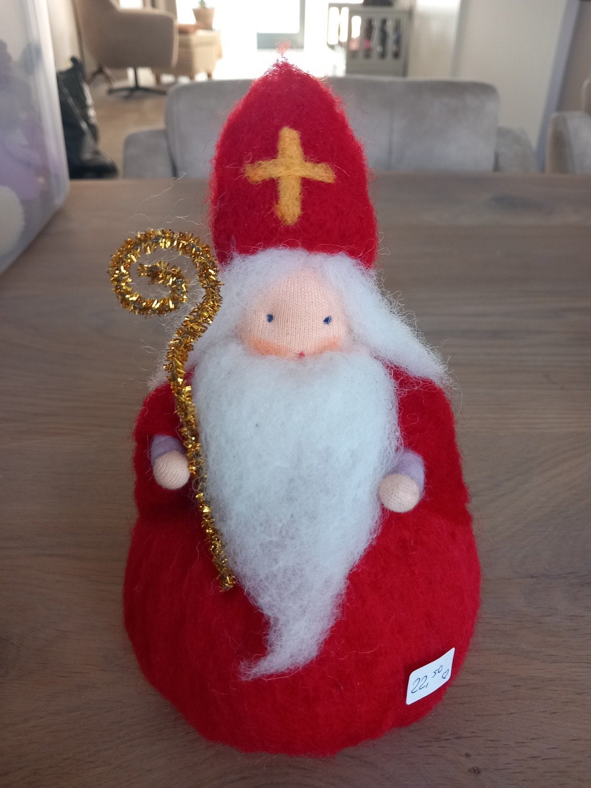 Sinterklaas 20cm vilt seizoenstafel vrije school, Ophalen of Verzenden, Nieuw, Figuurtje(s)
