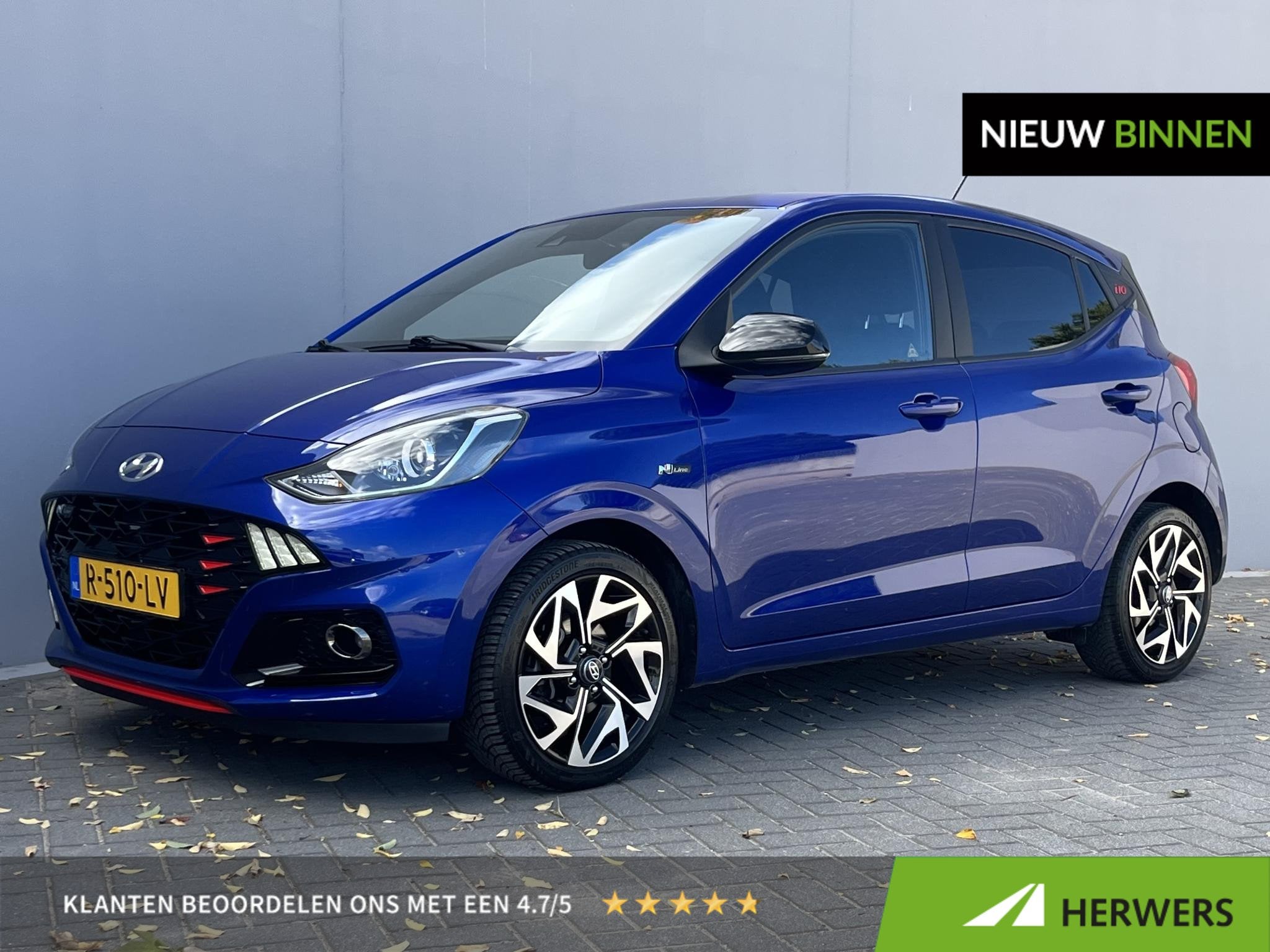 Hyundai i10 1.0 T-GDI N Line 5-zits / 1ste Eigenaar / All Se, Auto's, Voorwielaandrijving, Euro 6, Blauw, Origineel Nederlands