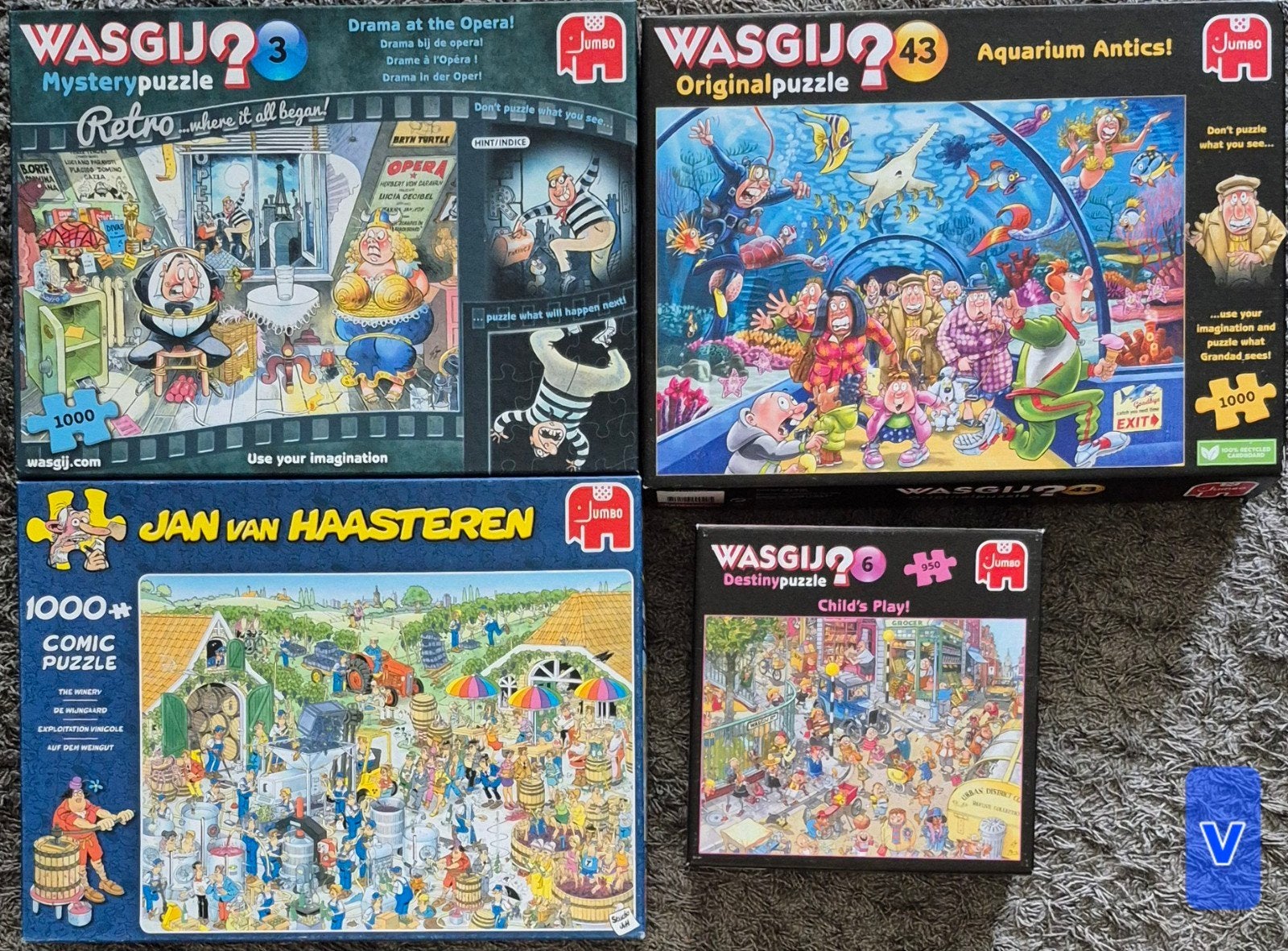 Wasgij en Jan van Haasteren puzzels - 4 stuks, Ophalen of Verzenden, Meer dan 50 stukjes, Gebruikt, 6 jaar of ouder