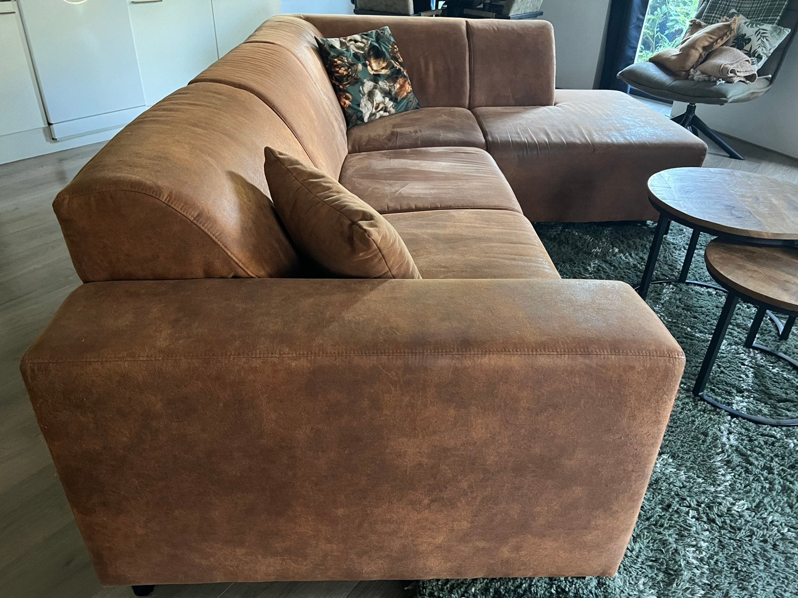 Gratis cognac bank, Ophalen, 250 tot 300 cm, Gebruikt, 75 tot 100 cm