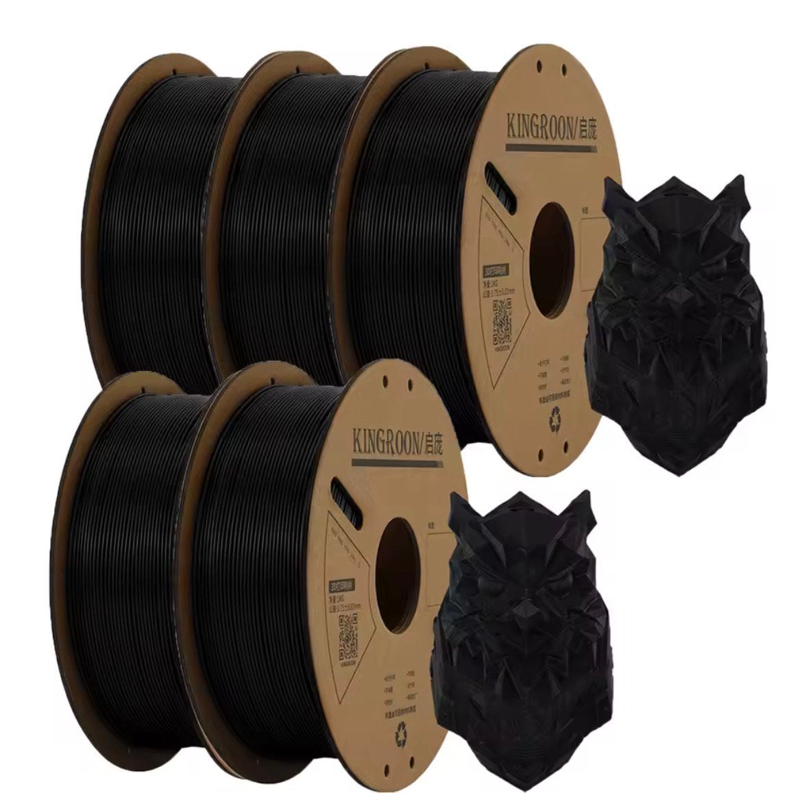 Kingroon PLA Zwart 1.75mm 5kg 3D Printer Filament (Nieuw), Ophalen of Verzenden, Nieuw, Filamentrollen