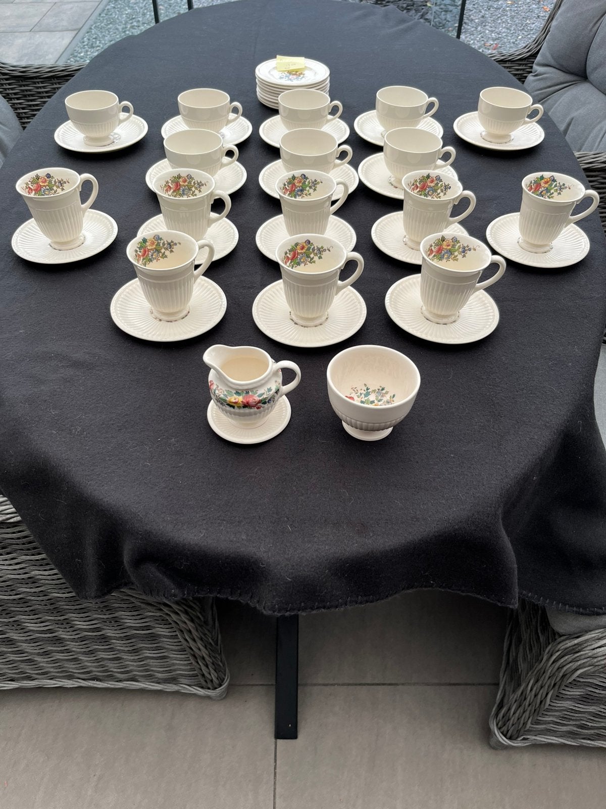 wedgwood servies conway, Ophalen, Zo goed als nieuw, Porselein, Kop(pen) en/of Schotel(s)