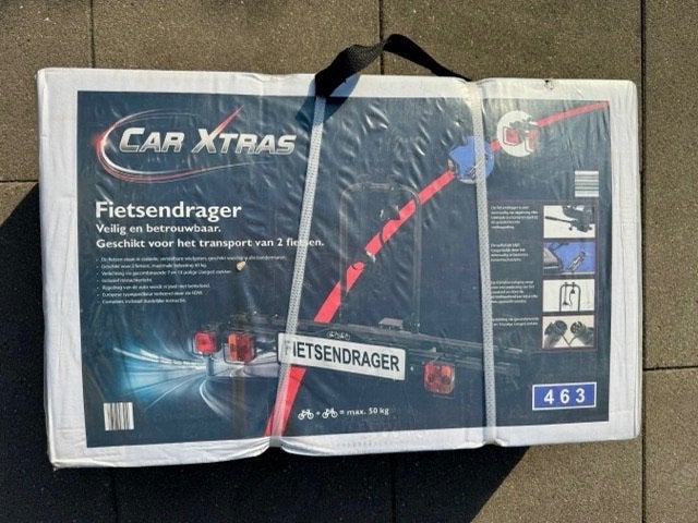 Nieuwe Car Xtras fietsendrager voor 2 fietsen – kantelbaar, Nieuw, Ophalen of Verzenden, 2 fietsen, Trekhaakdrager