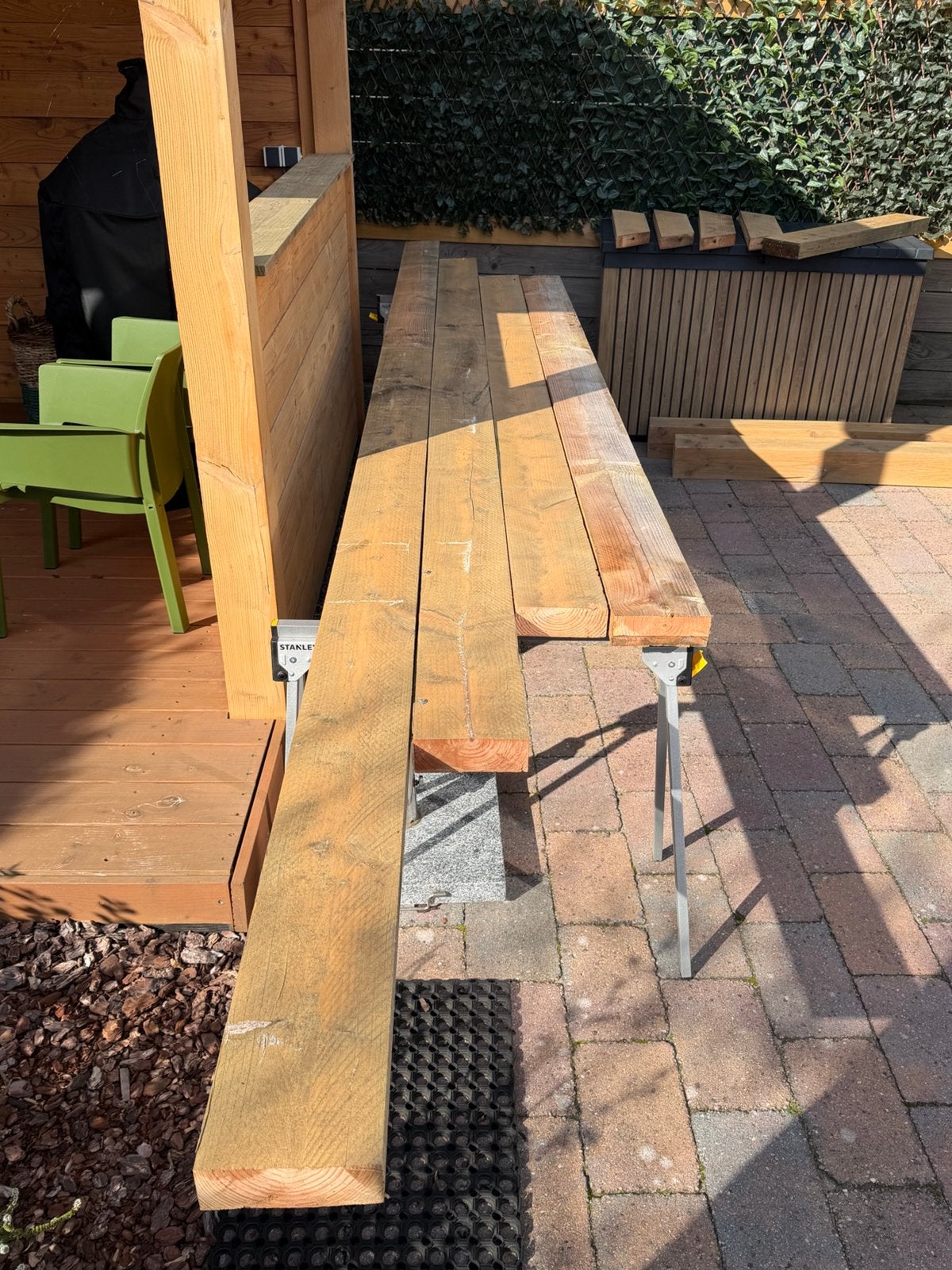 Douglas houten balken en palen, Tuin en Terras, Ophalen, Gebruikt, 250 cm of meer, Balken
