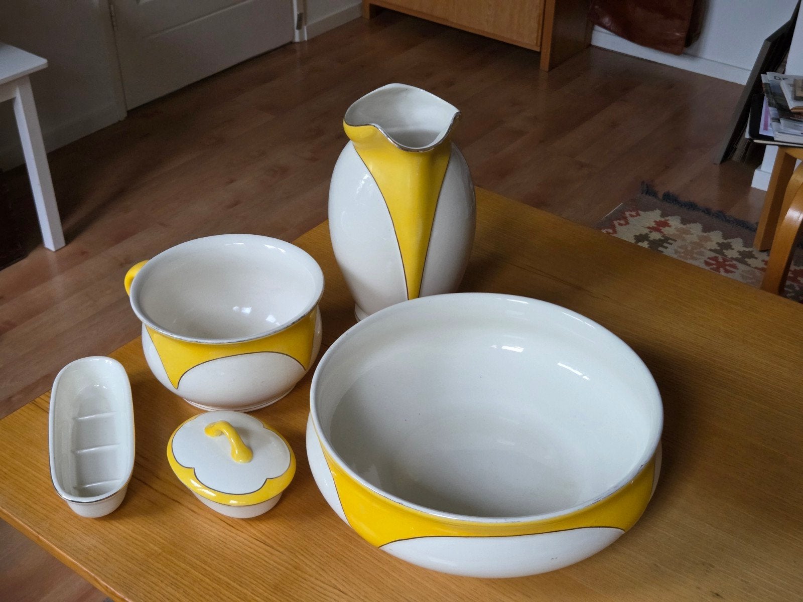 Jugendstil lampetkanstel 5-delig, Antiek en Kunst, Ophalen
