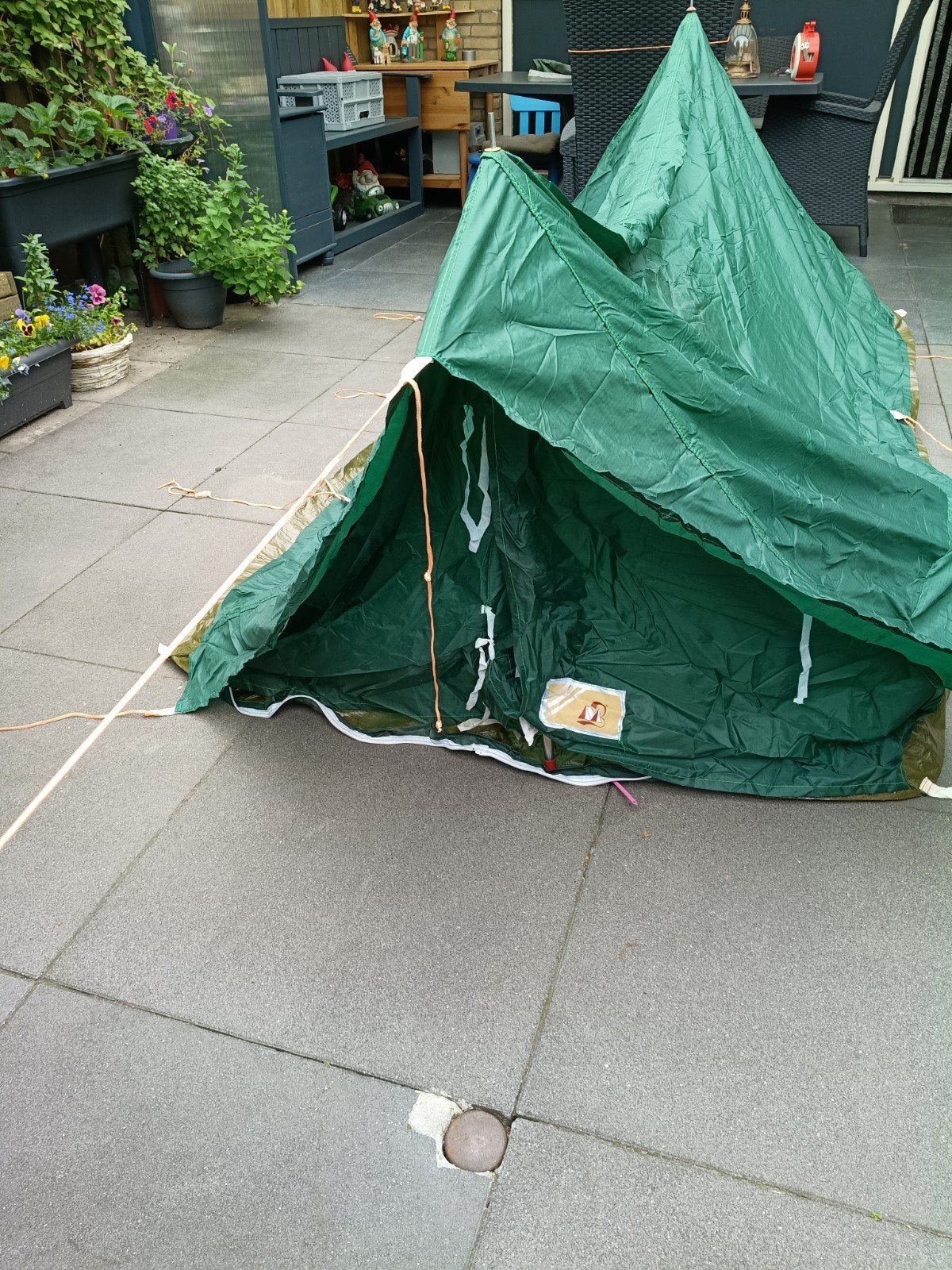 Groene koepeltent festivaltent - 2-persoons, Ophalen of Verzenden, Gebruikt, Tot en met 2