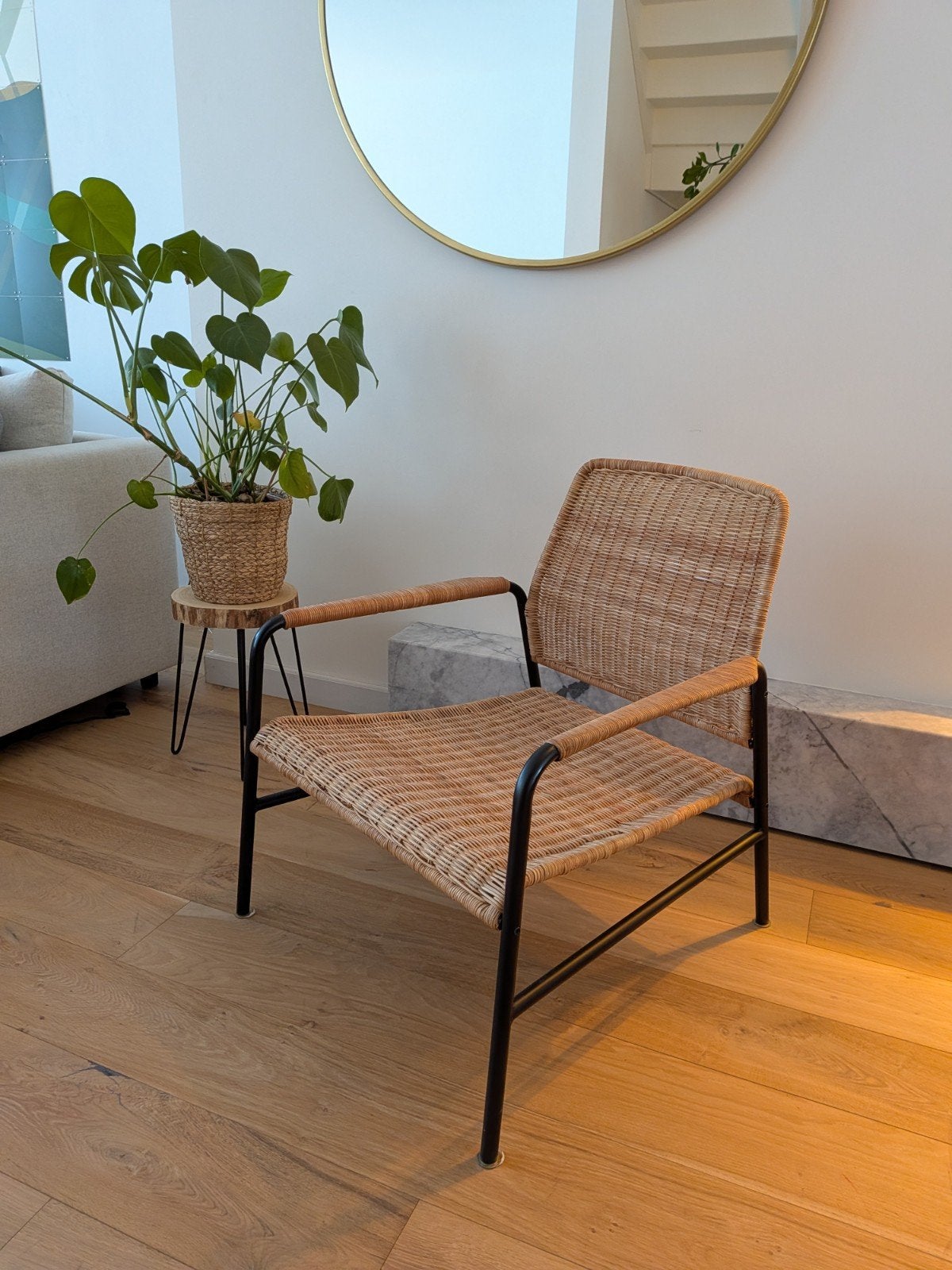 IKEA ULRIKSBERG rotan stoel in zeer goede staat, Ophalen, Bruin, Scandinavisch, Modern, Natuurlijk, Zo goed als nieuw