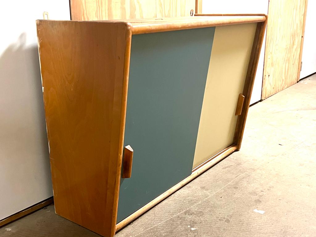 Super leuk keukenkastje jaren 50 hangkast schuin Pastoe?, Ophalen, Gebruikt, 50 tot 100 cm, Minder dan 100 cm