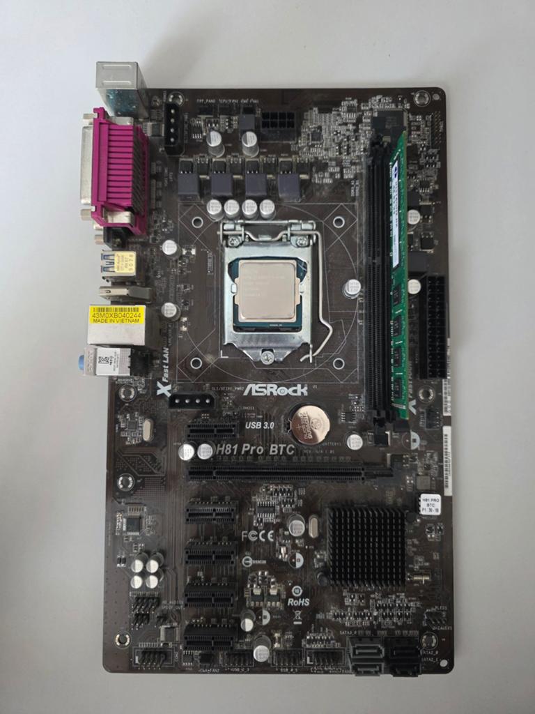 ASRock H81 Pro BTC moederbord met Intel Core i7-4790, Computers en Software, Moederborden, Ophalen, Gebruikt, DDR3, LGA 1150