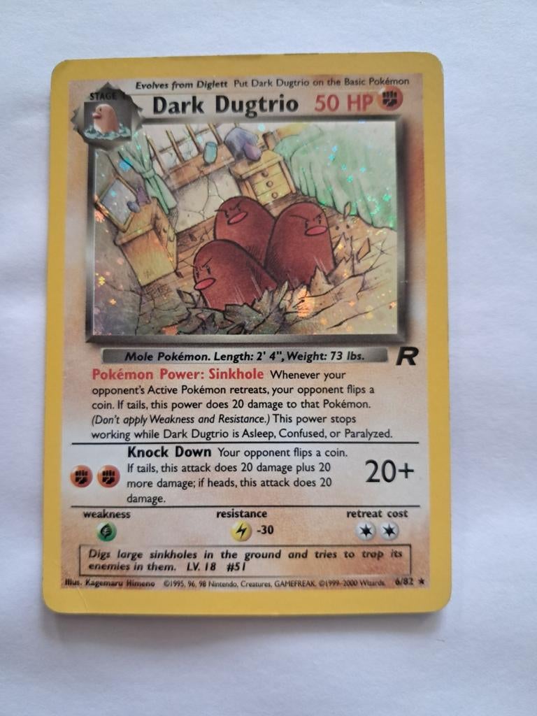 Dark Dugtrio 6/82 Team Rocket, Ophalen of Verzenden, Zo goed als nieuw, Losse kaart, Foil