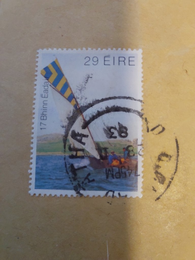 1982 Ierland Howth 17-foot yacht traditionele zeilboot, Verzenden, Ierland, Gestempeld