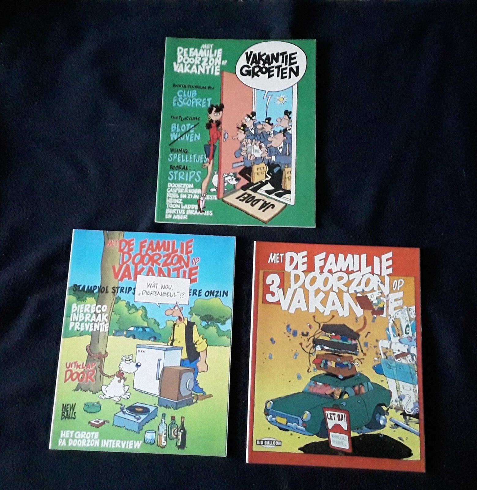 3 VAKANTIE BOEKEN EN 5 STRIPS FAM DOORZON, Meerdere stripboeken, Ophalen of Verzenden, Zo goed als nieuw