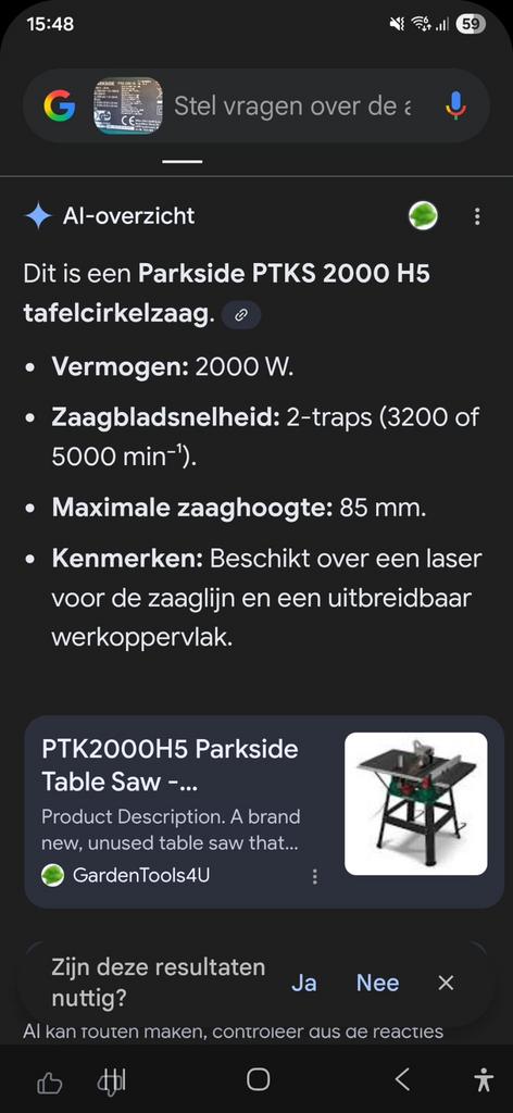 Tafelzaag, Ophalen, Zo goed als nieuw