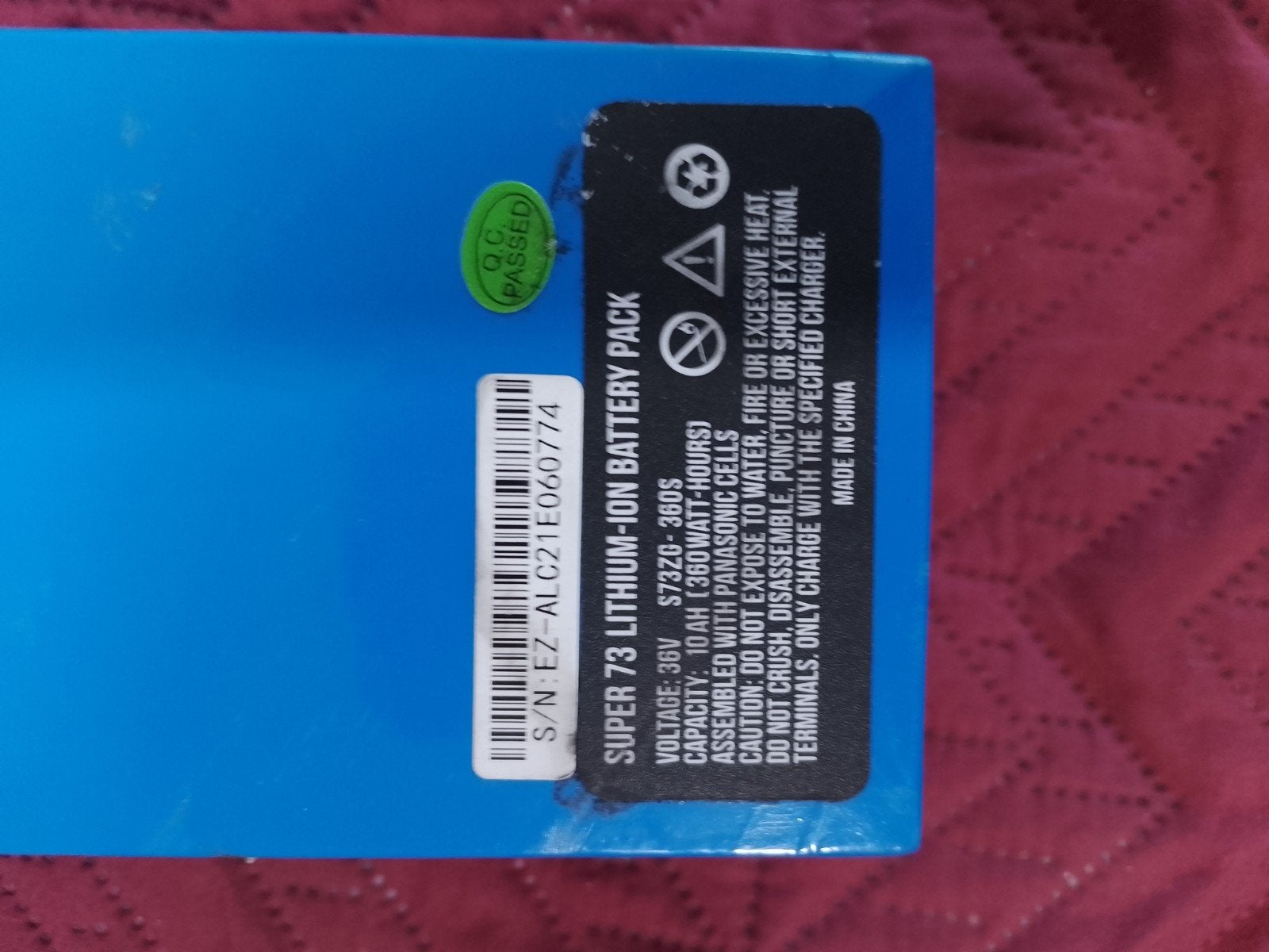 Super73 Fatbike Accu - 36V 10Ah Lithium-Ion Batterij, Gebruikt
