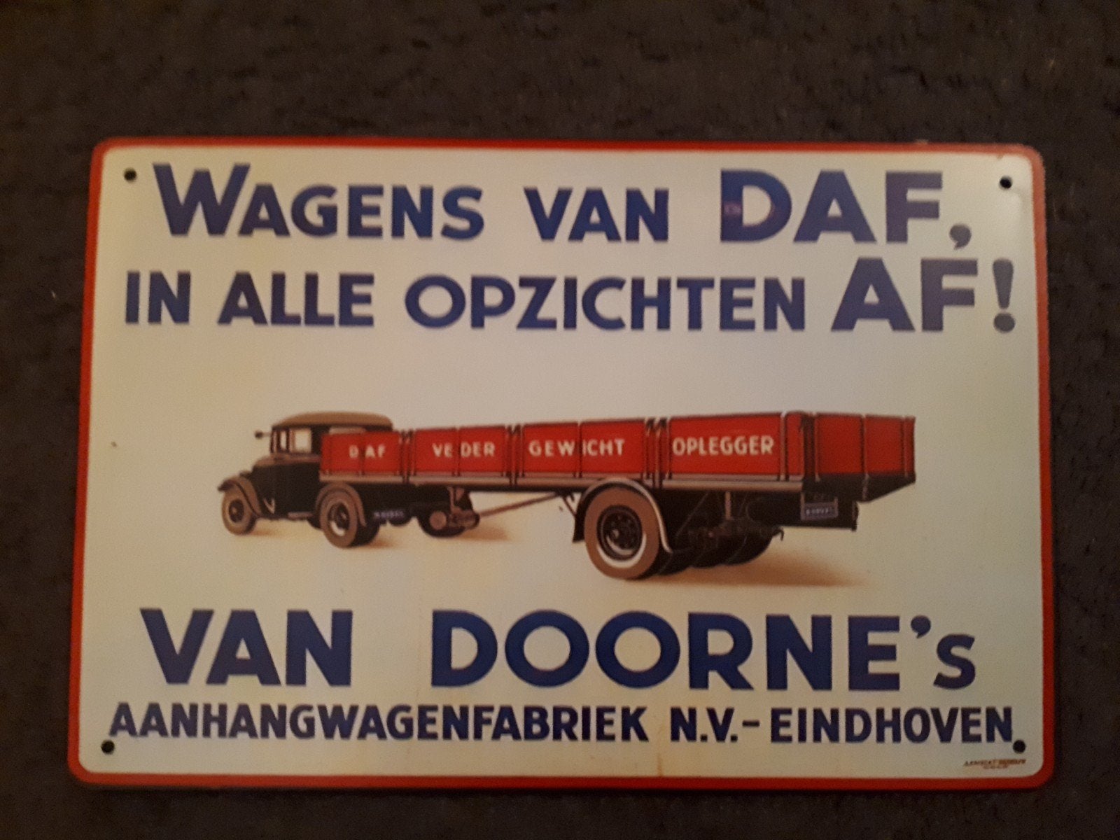 Daf 20x30 cm Metalen Reclamebord, Verzamelen, Verzenden, Nieuw, Reclamebord