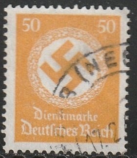 Rijk 1934 143 Dienst 50p hakenkruis, Gest, Ophalen of Verzenden, DDR, Gestempeld