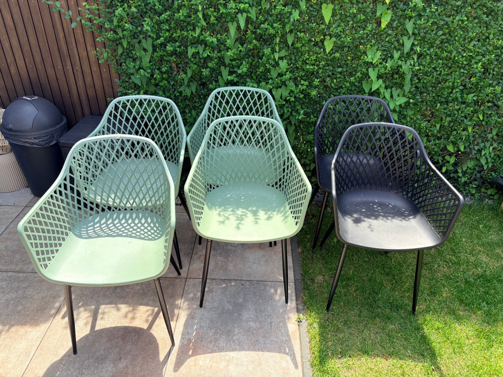 6 kuipstoelen, Ophalen, Gebruikt, Kunststof