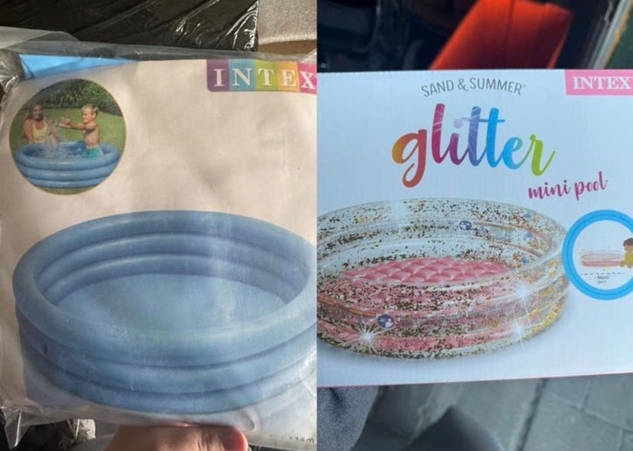 Intex Opblaaszwembaden: Blauw of Glitter Mini Pool, Minder dan 80 cm, Opblaaszwembad, Rond, Nieuw