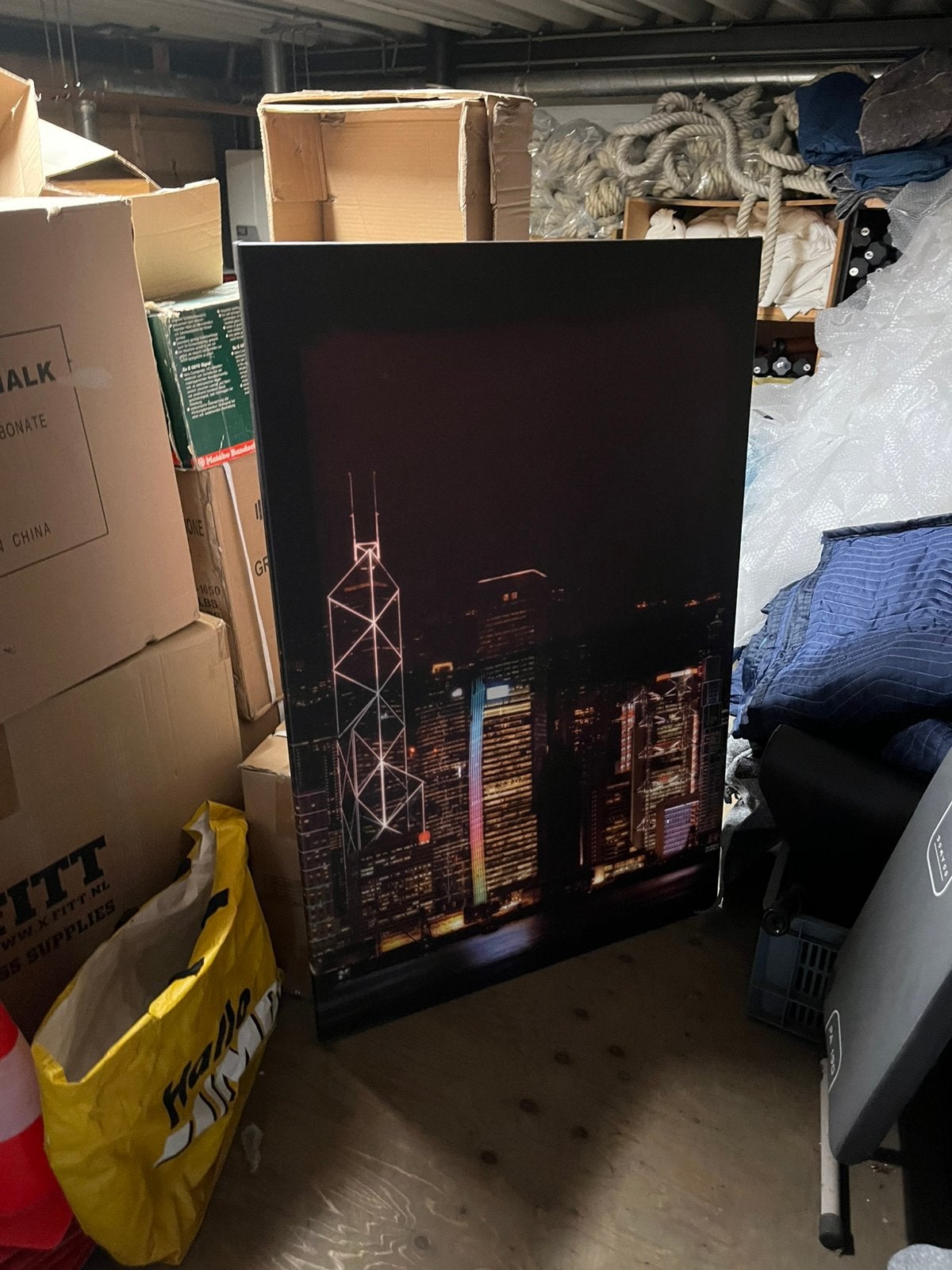 Poster stad, Ophalen, Rechthoekig Staand, Zo goed als nieuw, Canvas of Doek