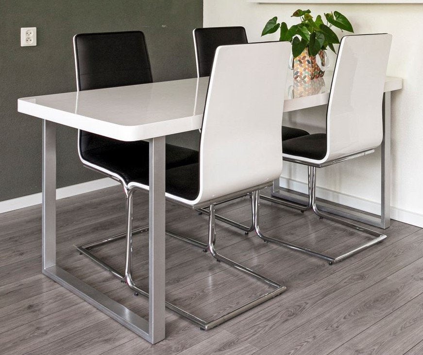 Eettafelset met 4 stoelen, Ophalen, Gebruikt, 50 tot 100 cm, 150 tot 200 cm