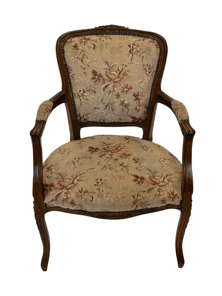 Antieke fauteuil met bloemenpatroon - Club fauteuil, Ophalen