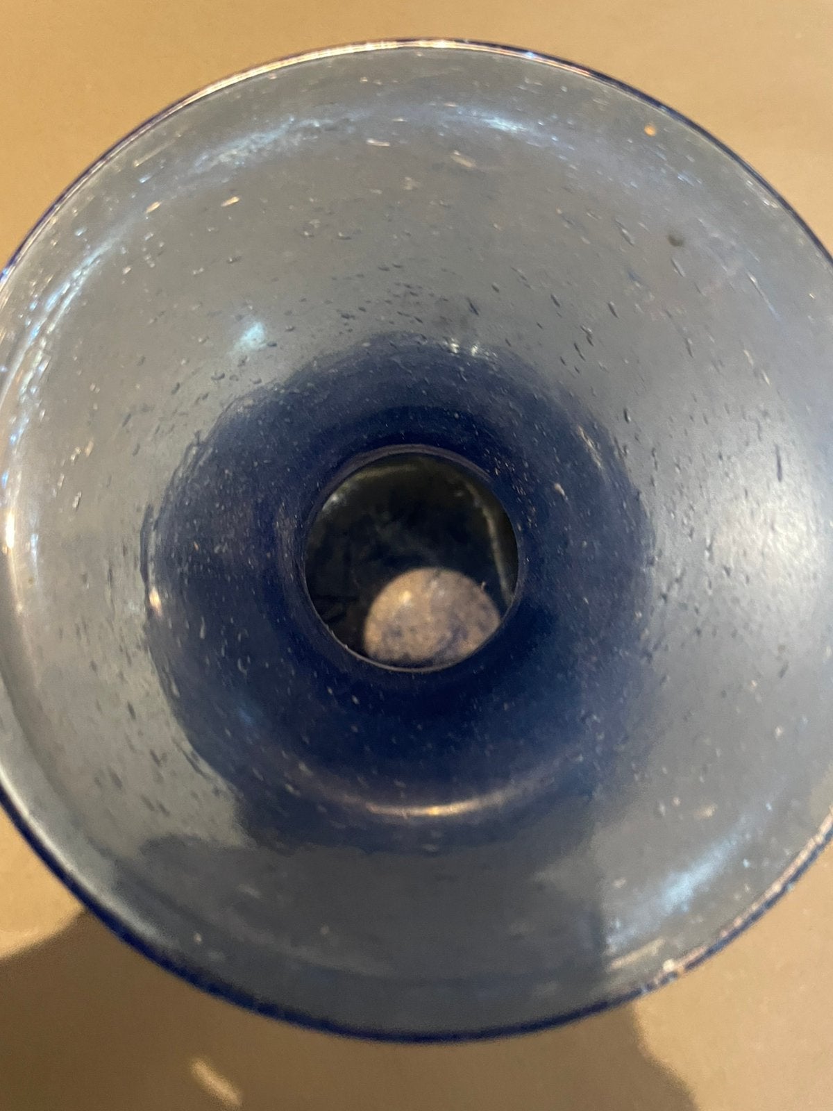 Blauwe handgeblazen vaas, Ophalen of Verzenden