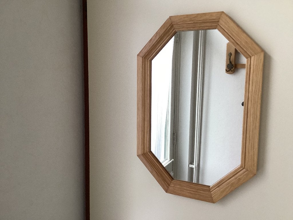 Prachtige eiken houten spiegel, Huis en Inrichting, Ophalen, Minder dan 50 cm, Zo goed als nieuw, Minder dan 100 cm
