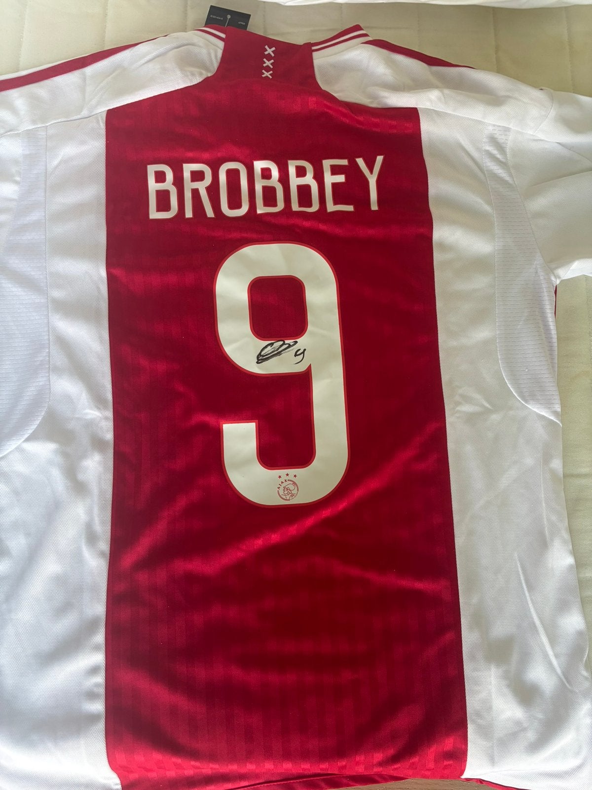 Ajax gesigneerd shirt Bryan Brobbey maat M, Maat M, Verzenden, Nieuw, Shirt