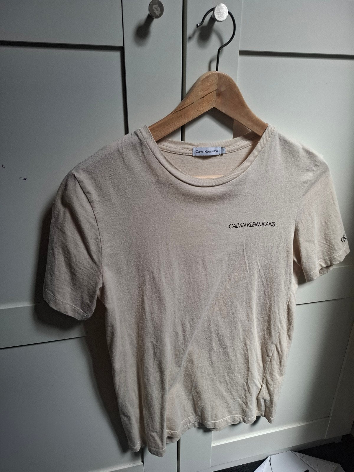 Shirt, Ophalen, Beige, Korte mouw, Maat 36 (S)