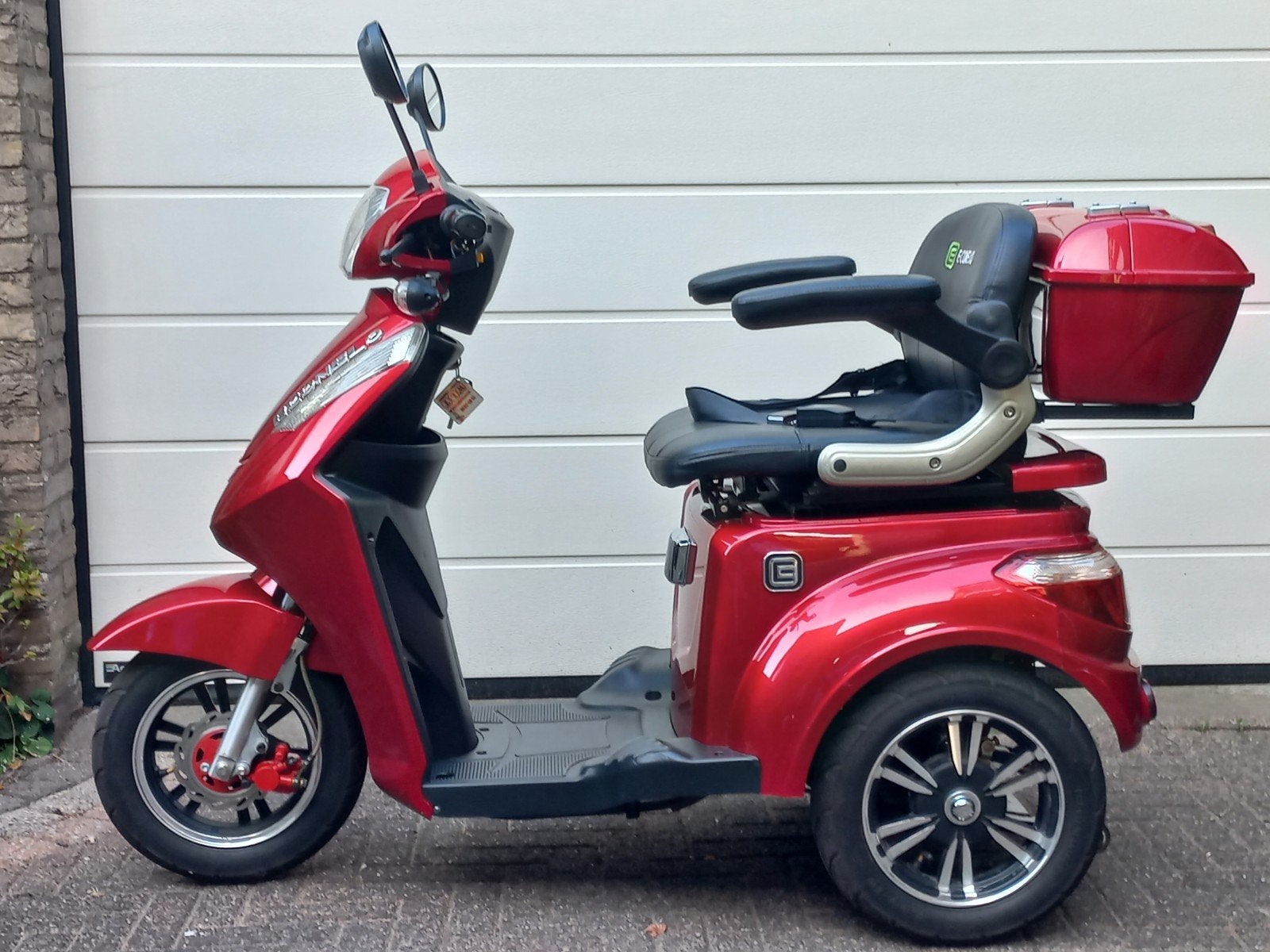 Scootmobiel Econelo S1000 (3 wiel) bj.2020, rood., Ophalen, Gebruikt, 46 km of meer, 16 km/u of meer