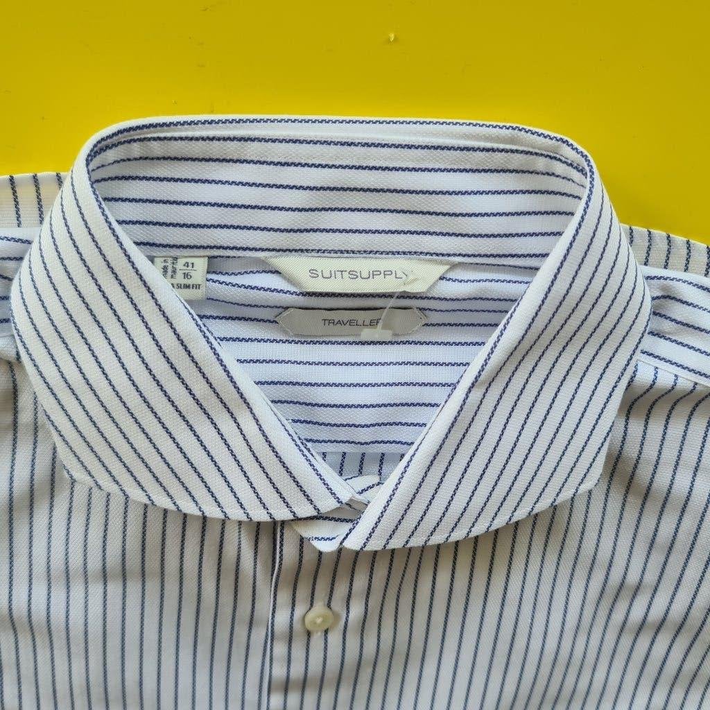 Nieuw Suitsupply overhemd met blauw witte kleur amat 41, Nieuw, Halswijdte 41/42 (L), Suitsupply, Verzenden
