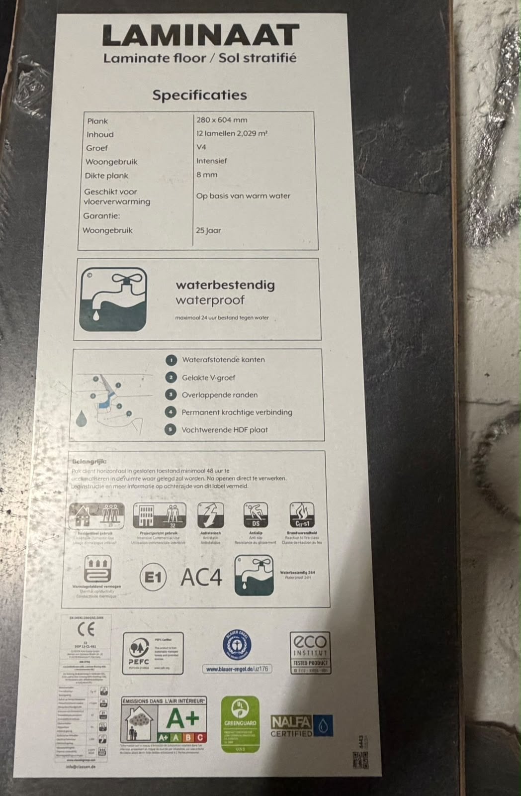 Tegellaminaat  6m2, Ophalen, 30 cm of meer, Nieuw, Minder dan 50 cm