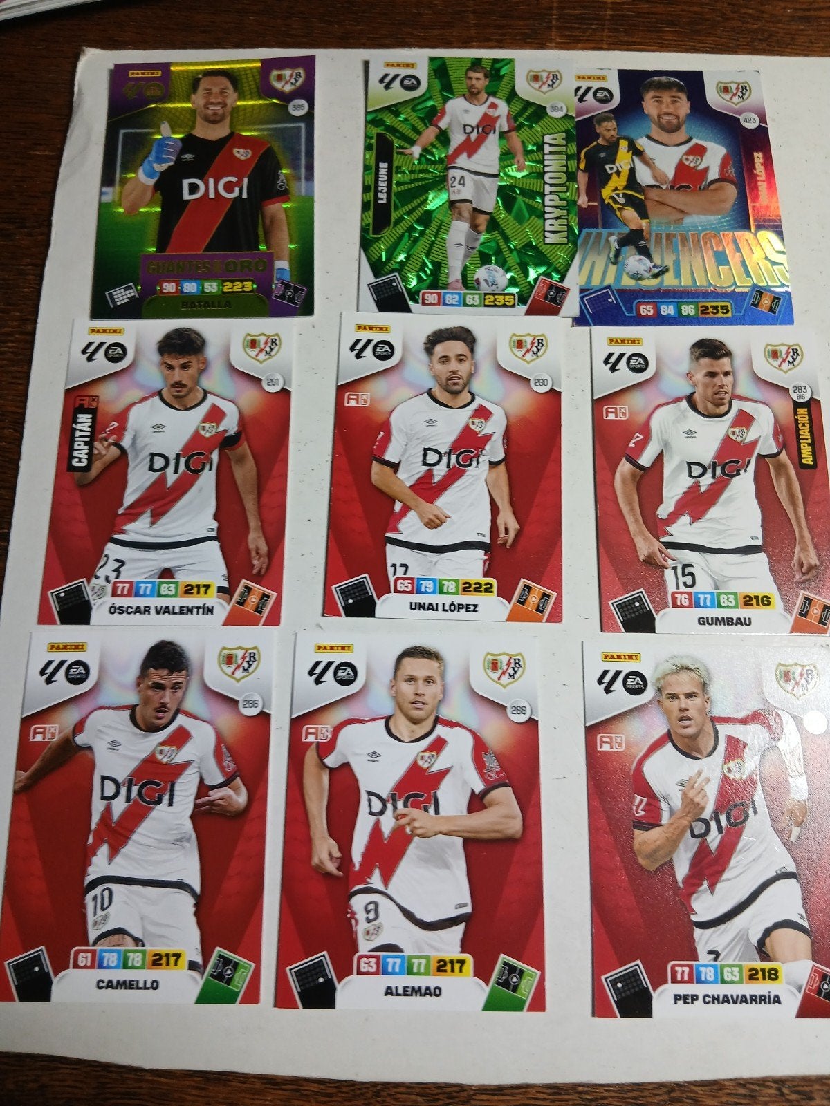 Voetbalkaartjes Rayo Vallecano - Diverse Spelers, Ophalen of Verzenden, Zo goed als nieuw, Buitenlandse clubs, Spelerskaart