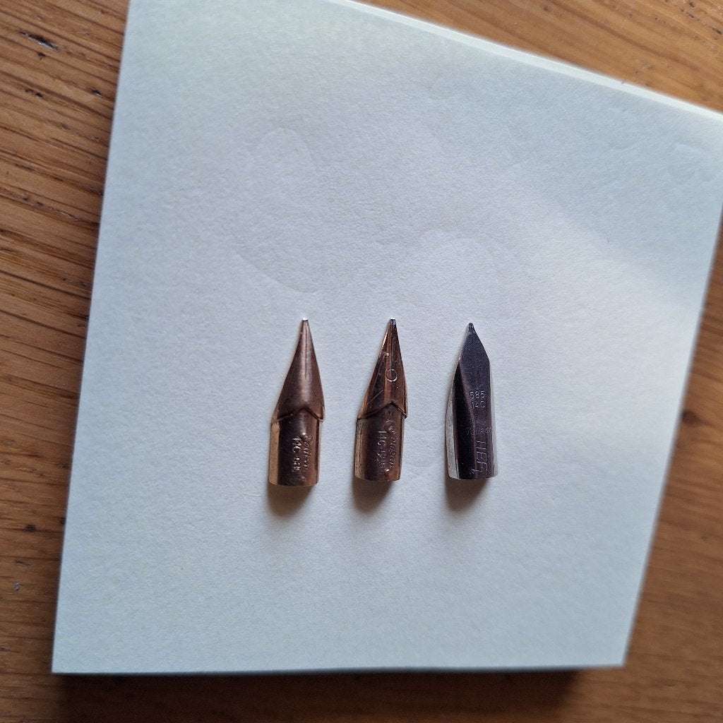 3x Pelikan 14K 585 gouden nib / vulpen punt, Ophalen of Verzenden, Gebruikt, Vulpen, Overige merken