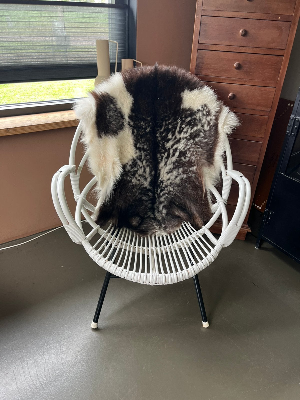 Vintage rotan kuipstoel, Ophalen, Zo goed als nieuw, Rotan