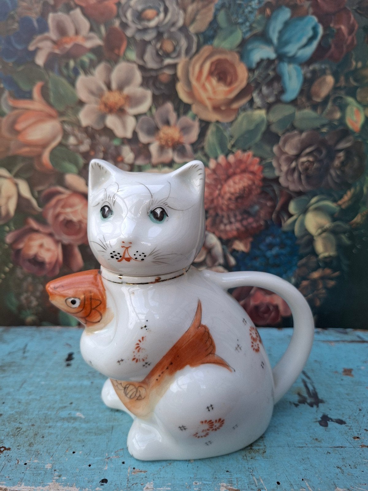 Schattig vintage poezentheepotje Toen was geluk, Ophalen of Verzenden, Huis en Inrichting