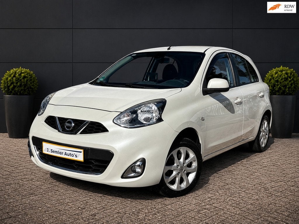 Nissan Micra 1.2 Tekna CLIMA CRUISE CTRL MF STUUR APPLE CARP, Auto's, Nissan, Voorwielaandrijving, Gebruikt, Wit, Origineel Nederlands