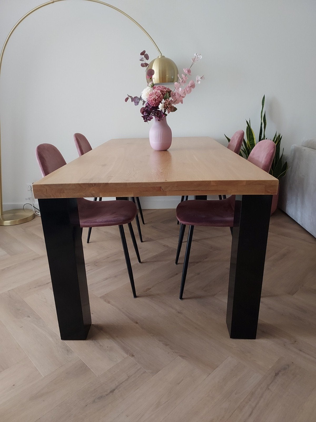 Eikenhout eetkamertafel, Ophalen, Eikenhout, 50 tot 100 cm, Zo goed als nieuw