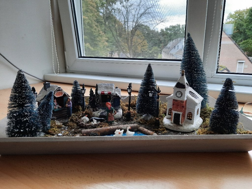 Compleet kerstdorp met verlichting, Diversen, Ophalen, Zo goed als nieuw