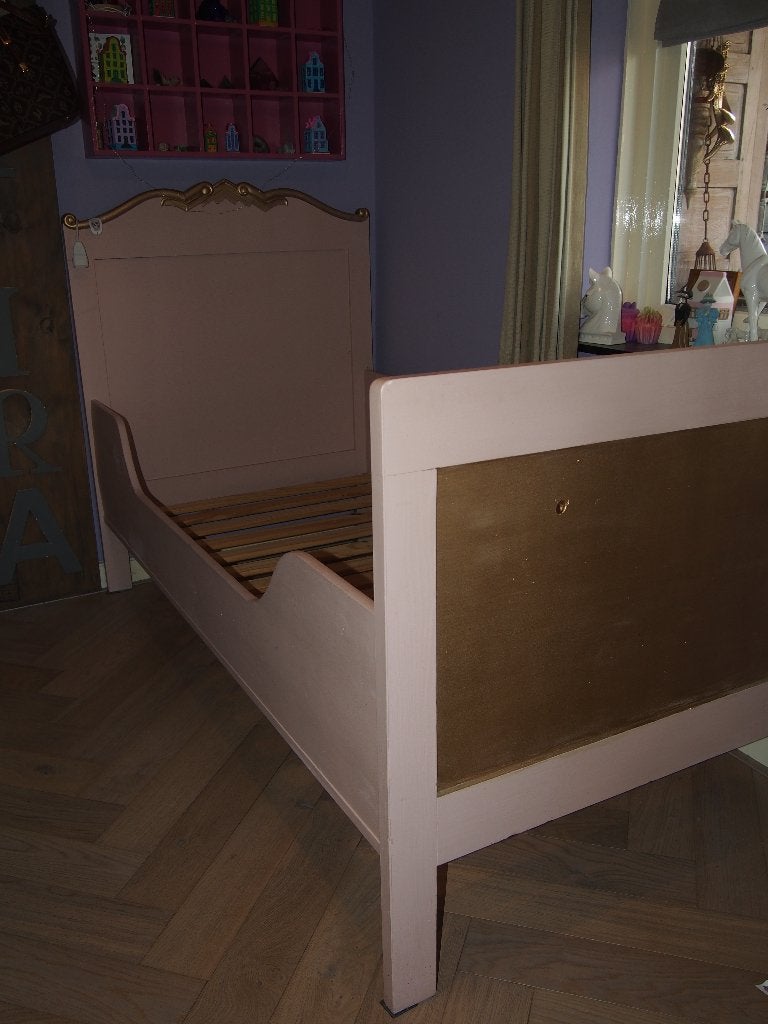 1-persoons houten bed met lattenbodem, 197x90 cm, Ophalen