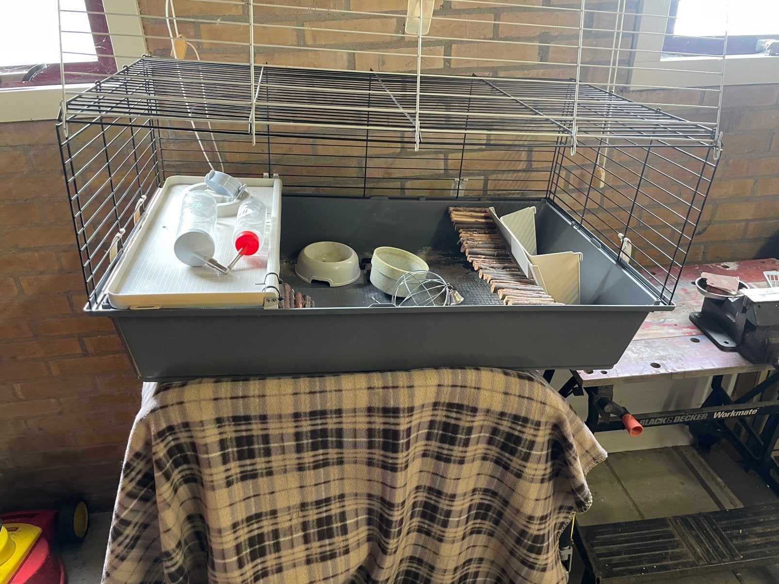 Konijnen of cavia hok met toebehoren, Dieren en Toebehoren, Ophalen, Gebruikt, Overige typen