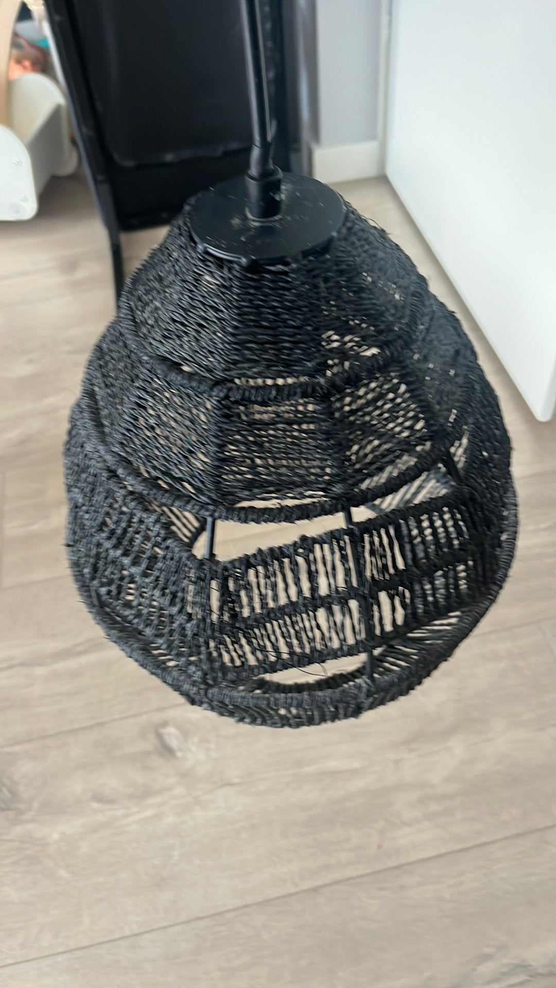 Te koop: Hanglamp zwart touw, Huis en Inrichting, Ophalen, Zo goed als nieuw, Minder dan 50 cm