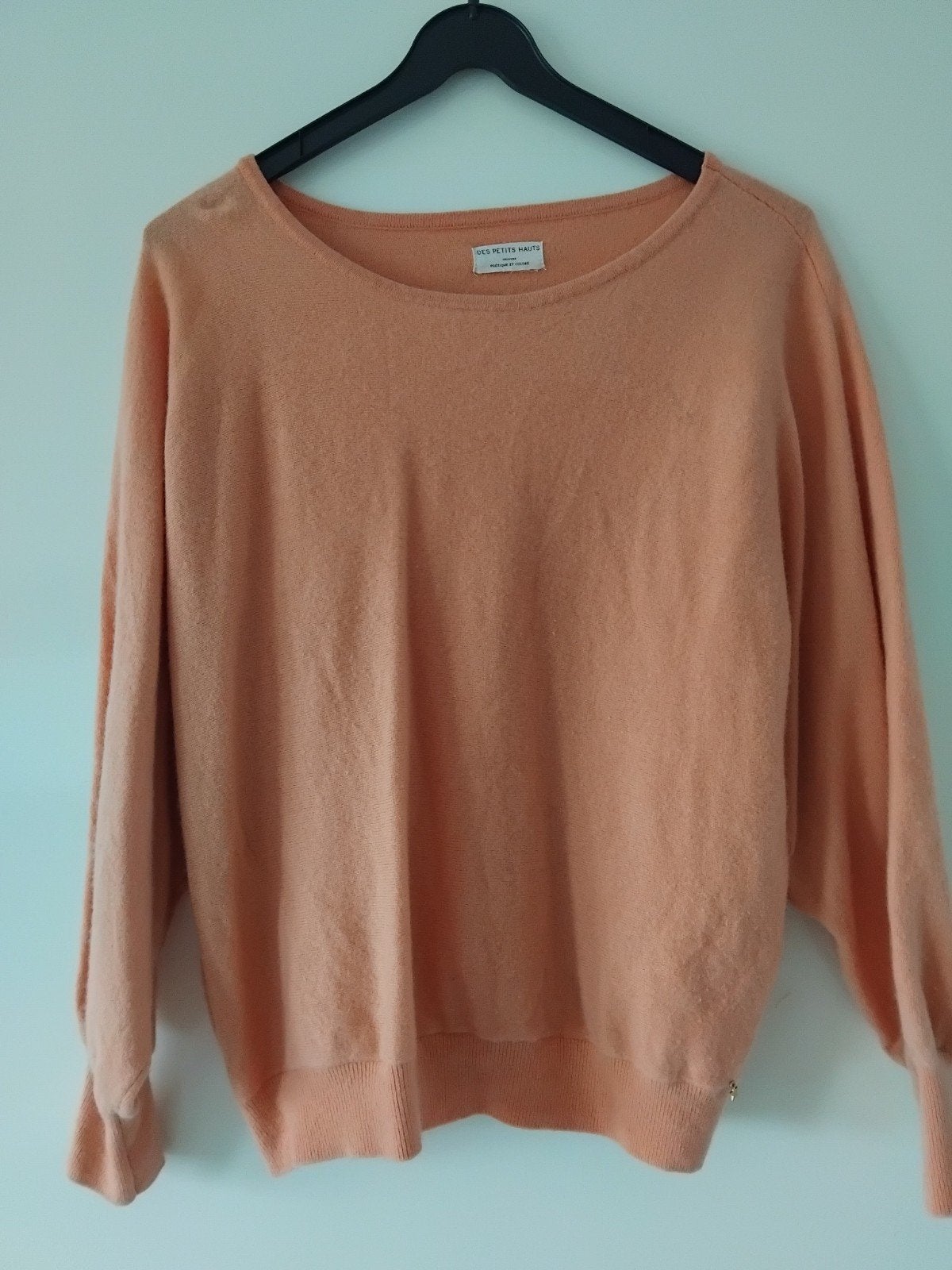 Des Petits Hauts Merinowollen trui in perzikkleur, maat M, Maat 38/40 (M), Des Petits Hauts, Oranje, Ophalen of Verzenden