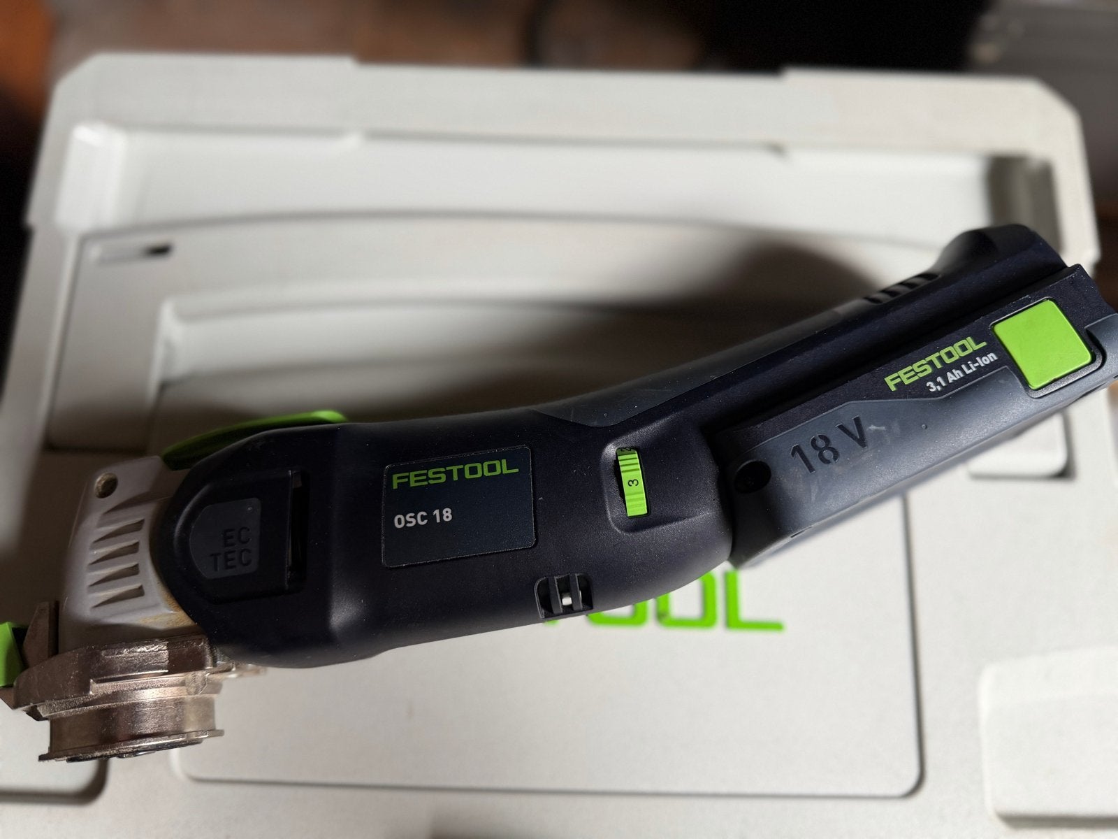 Festool Vecturo OSC 18 Li 3,1 E-Set Accu-oscillator, Ophalen of Verzenden, Gebruikt