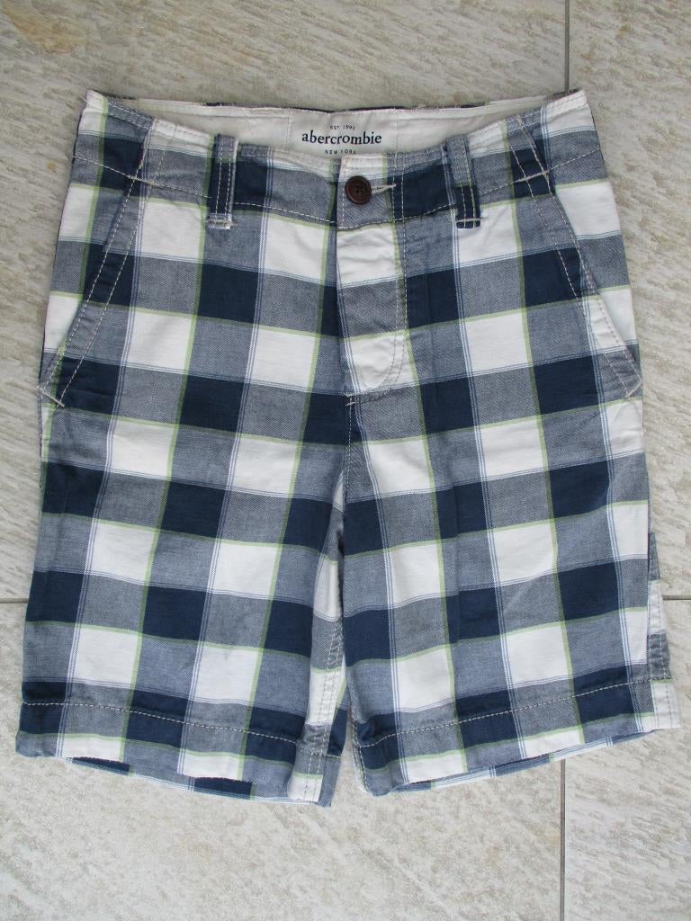 Abercrombie bermuda broek blauw geruit NIEUW maat 140 / 146, Broek, Nieuw, Abercrombie & Fitch, Ophalen of Verzenden