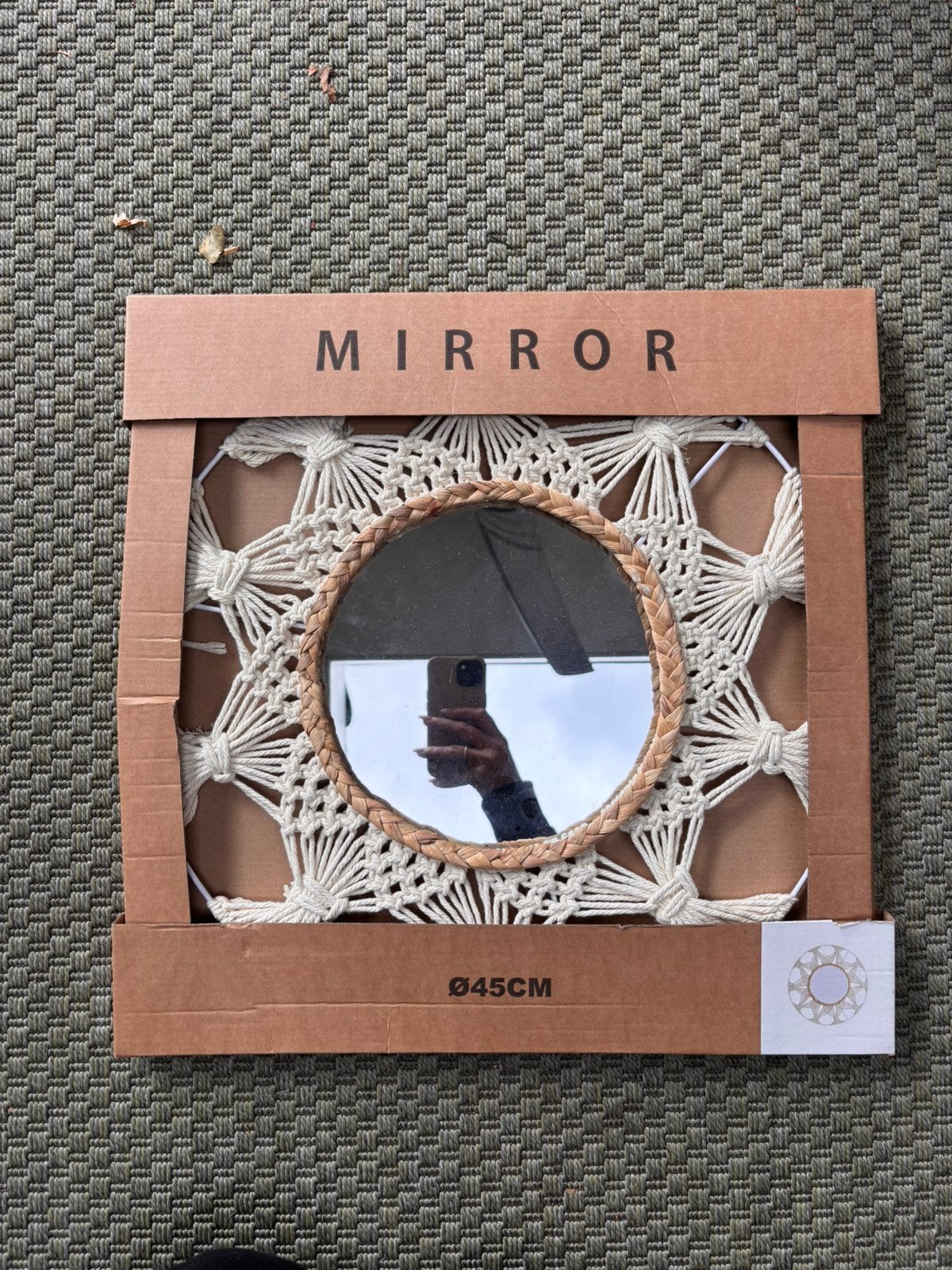 Macramé spiegel naturel / boho wanddecoratie, Ophalen, Rond, Minder dan 50 cm, Minder dan 100 cm
