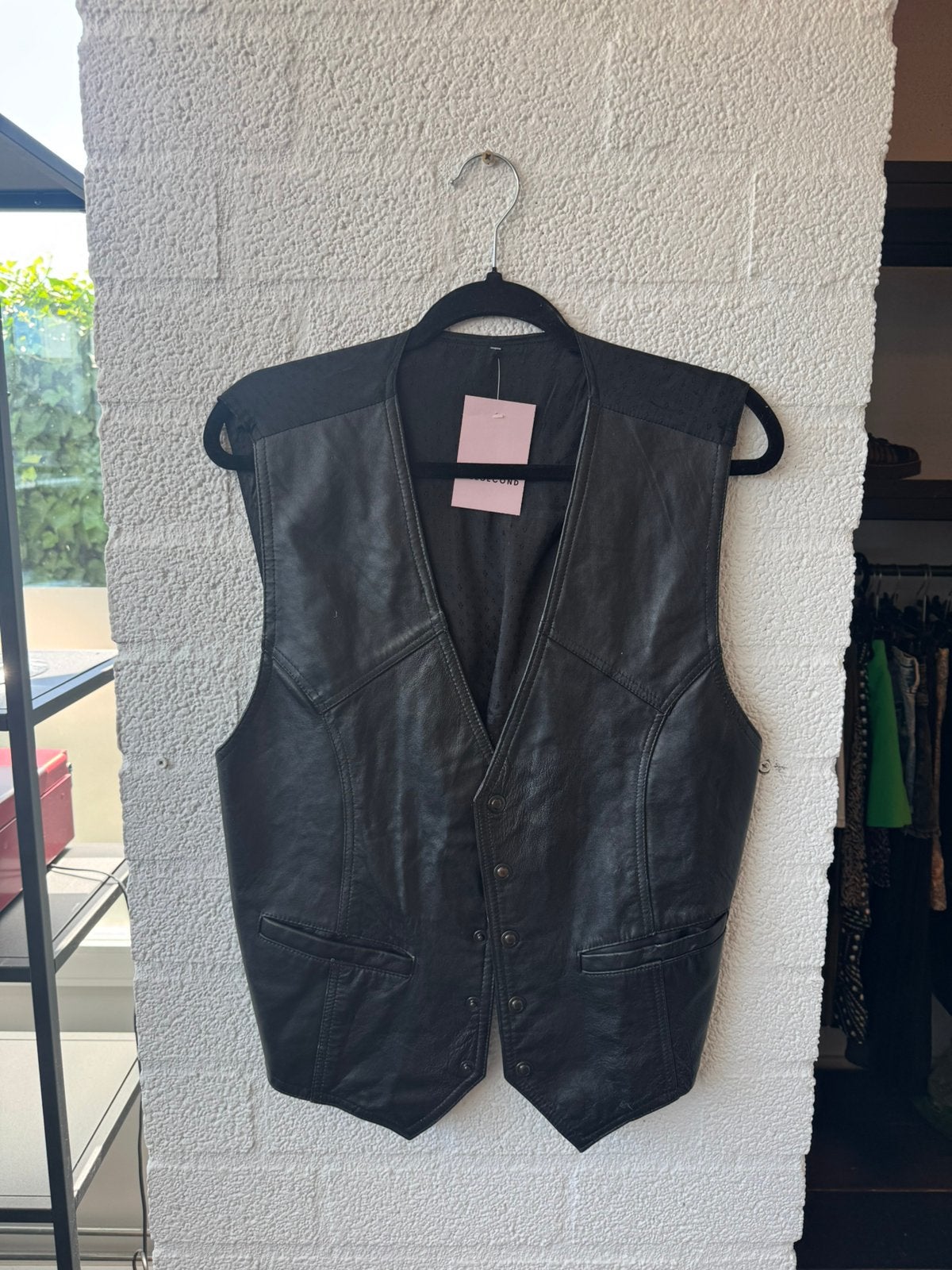 Leren gilet maat 50 heren leder vintage, Ophalen of Verzenden, Zo goed als nieuw, Maat 48/50 (M)