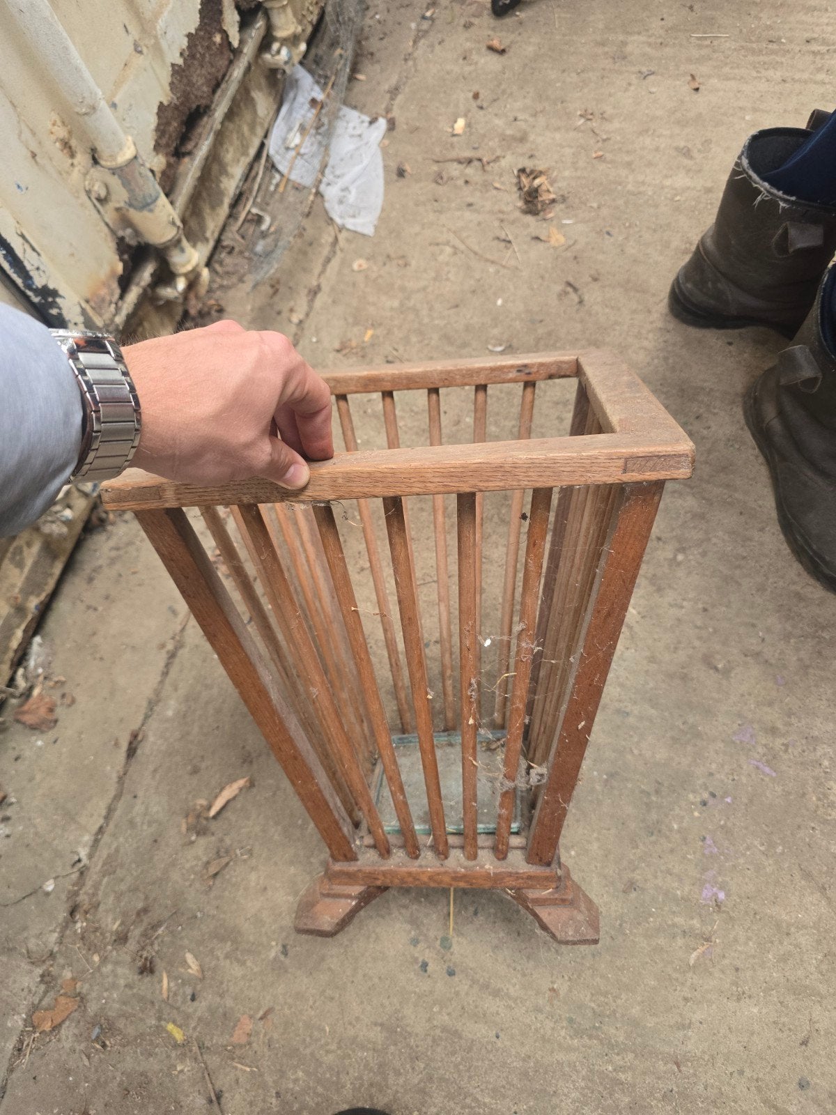 Vintage houten paraplubak, Ophalen of Verzenden