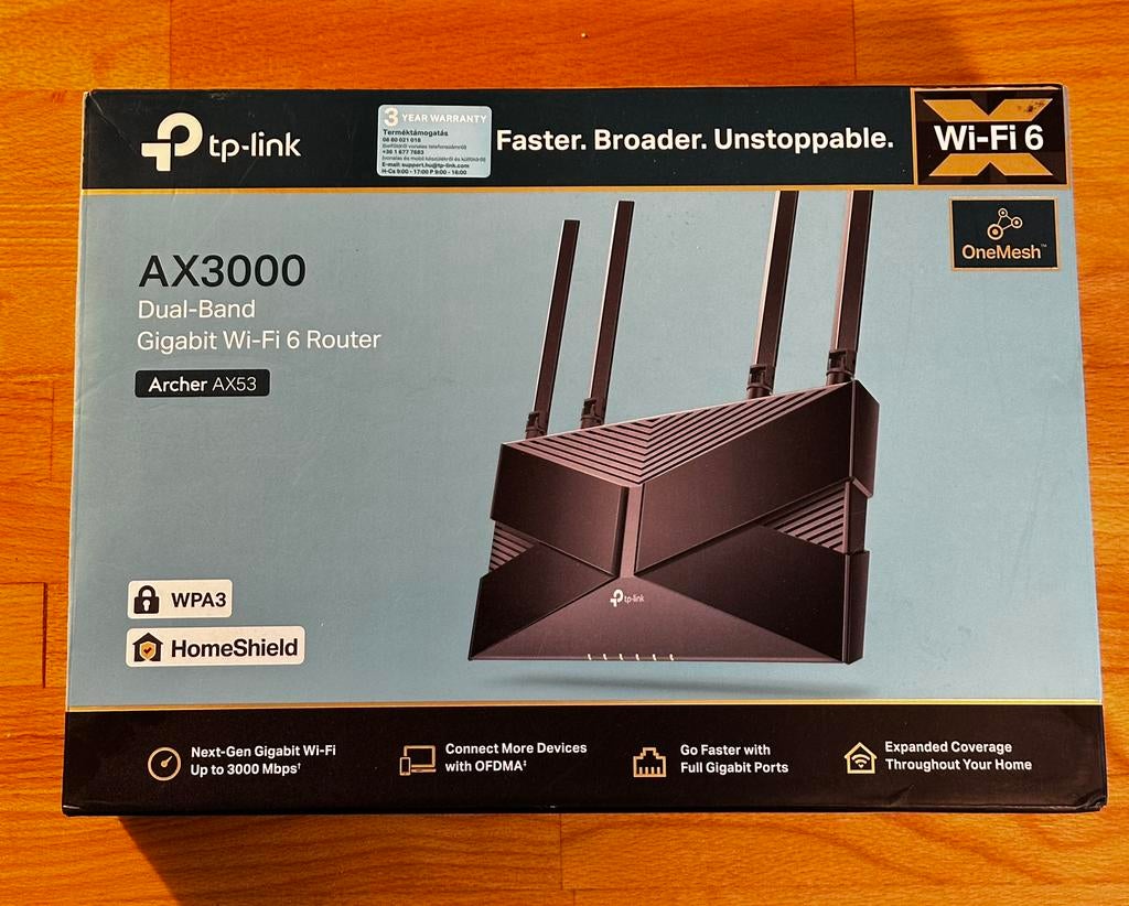 TP-Link Archer AX53 3000 WiFi6 3gbps, Warranty, Ophalen of Verzenden, Zo goed als nieuw