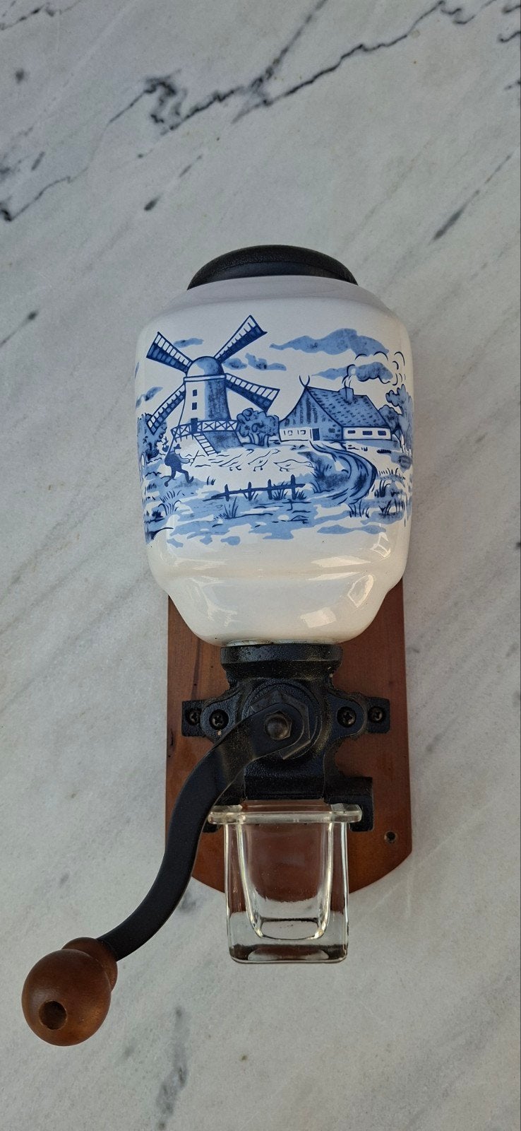 Vintage wandkoffiemolen - Delfts Blauw decoratie, Antiek en Kunst, Ophalen of Verzenden